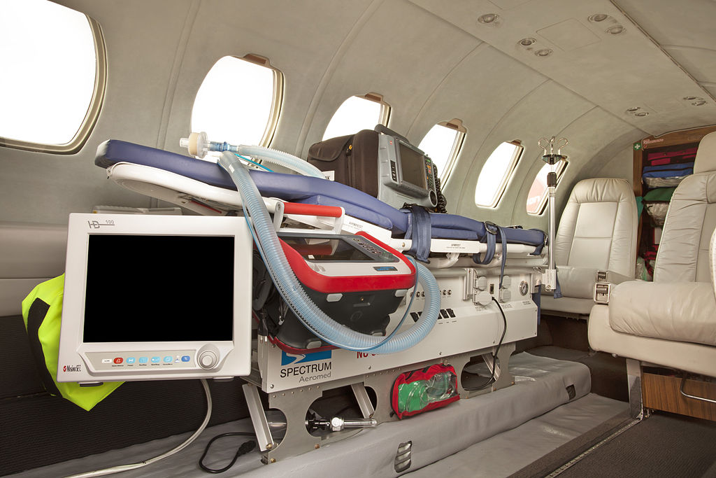 Medically equipped aircraft interior