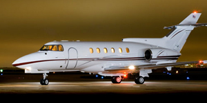 Hawker 750 view for San Francisco charter
