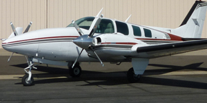 Beech Baron 58 cabin for San Francisco charter