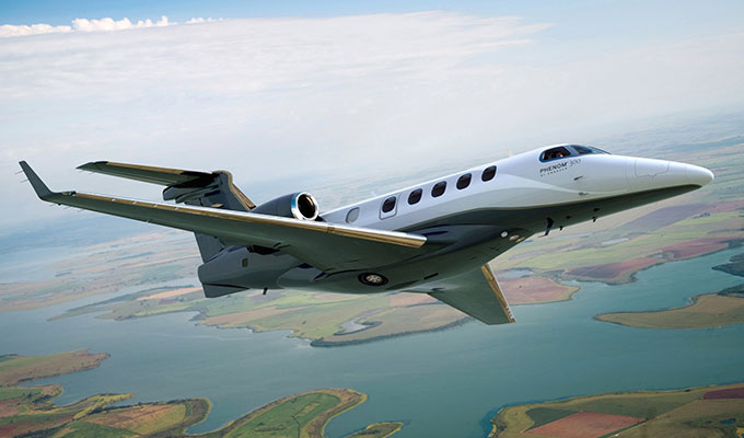 Embraer Phenom 300 cabin for San Francisco charter