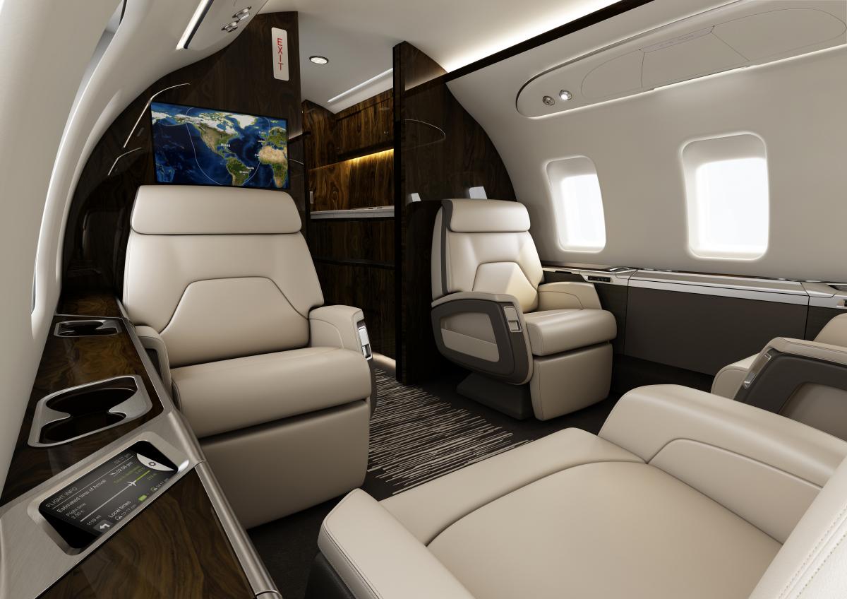 Bombardier Challenger 650 cabin for San Francisco charter