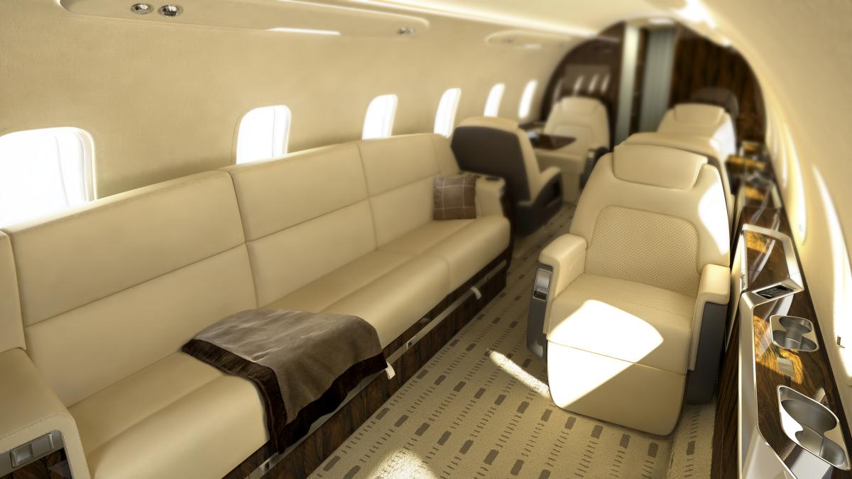 Bombardier Challenger 350 cabin for San Francisco charter