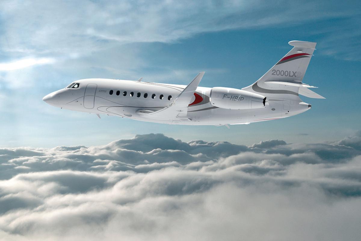 Dassault Falcon 2000LXS cabin for San Francisco charter